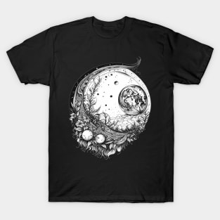 black and white moon T-Shirt